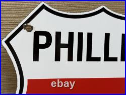 Vintage Phillips 66 Gasoline Porcelain Sign Dealership Gas Station Motor Oil Vintage Phillips 66 Gasoline Porcelain Sign Dealership Gas Station Motor Oil