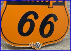 Vintage Phillips 66 Gasoline Porcelain Sign Dealership Gas Station Motor Oil