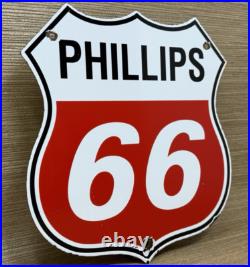 Vintage Phillips 66 Gasoline Porcelain Sign Dealership Gas Station Motor Oil Vintage Phillips 66 Gasoline Porcelain Sign Dealership Gas Station Motor Oil