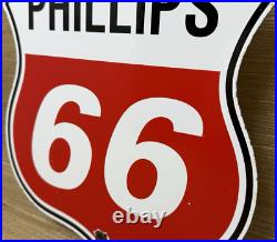 Vintage Phillips 66 Gasoline Porcelain Sign Dealership Gas Station Motor Oil Vintage Phillips 66 Gasoline Porcelain Sign Dealership Gas Station Motor Oil
