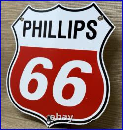 Vintage Phillips 66 Gasoline Porcelain Sign Dealership Gas Station Motor Oil Vintage Phillips 66 Gasoline Porcelain Sign Dealership Gas Station Motor Oil
