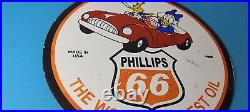 Vintage Phillips 66 Gasoline Sign Porcelain Gas Pump Service Station Sign