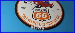 Vintage Phillips 66 Gasoline Sign Porcelain Gas Pump Service Station Sign