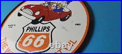 Vintage Phillips 66 Gasoline Sign Porcelain Gas Pump Service Station Sign