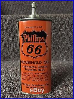 Vintage Phillips 66 Lead Top Handy Oil Can Rare Nice Condition Hard To Find