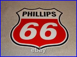 Vintage Phillips 66 Red Black White 12 Porcelain Metal Shield Gasoline Oil Sign Vintage Phillips 66 Red Black White 12 Porcelain Metal Shield Gasoline Oil Sign