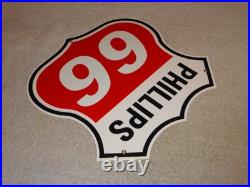 Vintage Phillips 66 Red Black White 12 Porcelain Metal Shield Gasoline Oil Sign Vintage Phillips 66 Red Black White 12 Porcelain Metal Shield Gasoline Oil Sign