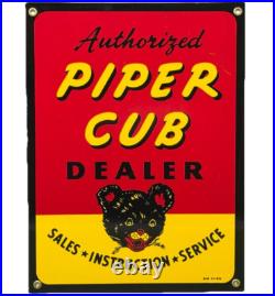 Vintage Piper Cub Porcelain Dealer Sign Gas Station Sales Service Aviation Bear Vintage Piper Cub Porcelain Dealer Sign Gas Station Sales Service Aviation Bear
