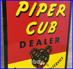 Vintage Piper Cub Porcelain Dealer Sign Gas Station Sales Service Aviation Bear Vintage Piper Cub Porcelain Dealer Sign Gas Station Sales Service Aviation Bear