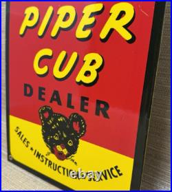 Vintage Piper Cub Porcelain Dealer Sign Gas Station Sales Service Aviation Bear Vintage Piper Cub Porcelain Dealer Sign Gas Station Sales Service Aviation Bear