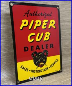 Vintage Piper Cub Porcelain Dealer Sign Gas Station Sales Service Aviation Bear Vintage Piper Cub Porcelain Dealer Sign Gas Station Sales Service Aviation Bear