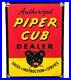 Vintage Piper Cub Porcelain Sign Gas Station Pump Plat Sales Service Instruction