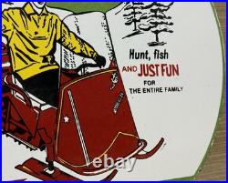 Vintage Polaris Snowmobiles Porcelain Sign Dealership Service Gas Motor Oil