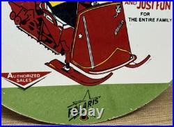 Vintage Polaris Snowmobiles Porcelain Sign Dealership Service Gas Motor Oil