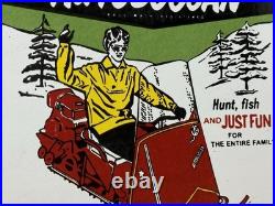 Vintage Polaris Snowmobiles Porcelain Sign Dealership Service Gas Motor Oil