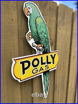 Vintage Polly Gasoline Porcelain Metal Sign 27 Oil Station Gas Pump Advertising
