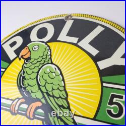 Vintage Polly Motor Oil Sign Porcelain Advertisement Gasoline Pump Sign Vintage Polly Motor Oil Sign Porcelain Advertisement Gasoline Pump Sign