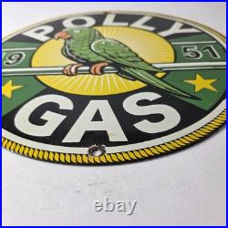 Vintage Polly Motor Oil Sign Porcelain Advertisement Gasoline Pump Sign