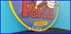 Vintage Popeye Veedol Flying A Porcelain Gasoline & Motor Oil Service Pump Sign