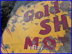 Vintage Porcelain 36 GOLDEN SHELL Motor Oil Porcelain Advertising SIGN