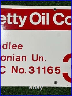 Vintage Porcelain Advertising Getty oil Production Co Oil Lease Sign SSP