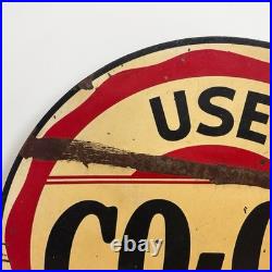 Vintage Porcelain CO-OP Service Gas Sign Coop Feed Seed Oil Ag Farm Advertising