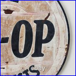 Vintage Porcelain CO-OP Service Gas Sign Coop Feed Seed Oil Ag Farm Advertising