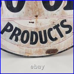 Vintage Porcelain CO-OP Service Gas Sign Coop Feed Seed Oil Ag Farm Advertising