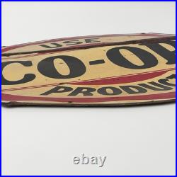Vintage Porcelain CO-OP Service Gas Sign Coop Feed Seed Oil Ag Farm Advertising