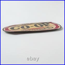 Vintage Porcelain CO-OP Service Gas Sign Coop Feed Seed Oil Ag Farm Advertising