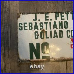 Vintage Porcelain Conoco Oil Field Sign Goliad Texas No. 39 J E Pettus