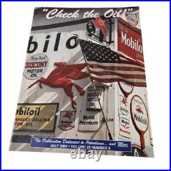 Vintage Porcelain Gasoline Magazine Mobil Gas Pump Porcelain Shell Ad Sign