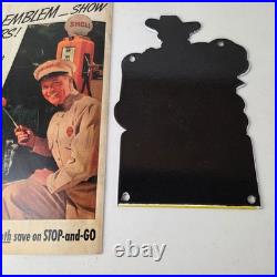Vintage Porcelain Gasoline Magazine Mobil Gas Pump Porcelain Shell Ad Sign