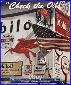 Vintage Porcelain Gasoline Magazine Mobil Gas Pump Porcelain Shell Ad Sign