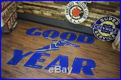 Vintage Porcelain Goodyear Sign Letters & Foot Nice condion Gas Oil Station Adv