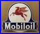 Vintage Porcelain Mobiloil Sign Gas Oil Garage Wall Decor Mobil Pump Lollipop