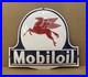 Vintage Porcelain Mobiloil Sign Gas Oil Garage Wall Decor Mobil Pump Pegasus
