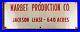 Vintage Porcelain Oil Field Sign Marbet Production Co. Jackson Lease