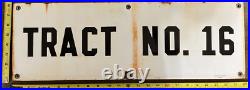 Vintage Porcelain Oil Well Sign Pair Magnolia Petroleum Co. Tract 16