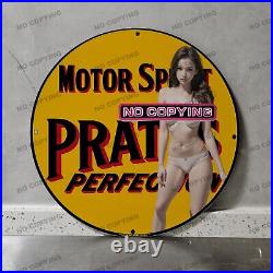 Vintage Porcelain Pratts Motor Sporit -sign Gas Station Motor Oil Garge Pump 5