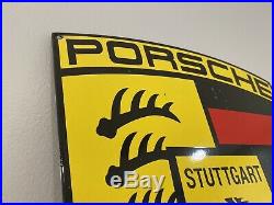 Vintage Porsche Porcelain Dealership Sign Gas, Oil, Stuttgart, Germany, Ferrari