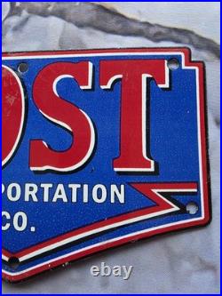 Vintage Post Transportation Co Porcelain Sign Gas Oil Car Motorcycle