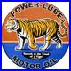 Vintage Power Lube Motor Oil Porcelain Sign Tiger Gas Station Pump Plate Service