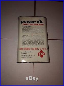Vintage Power Oil For Outboards Oil Can AND Power Punch Premium Motor Oil Can