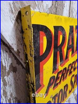 Vintage Pratt Motor Spirit Porcelain Sign Old Oil Service Flange Gas Advertising