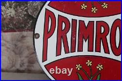 Vintage Primrose Porcelain Sign Irving Oil Old Gas Pump Plate Advertising