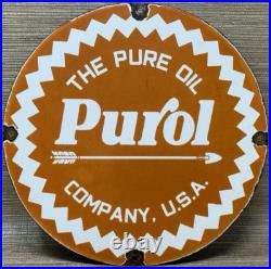 Vintage Pure Gasoline Porcelain Sign Gas Station Pump Plate Motor Oil Vintage Pure Gasoline Porcelain Sign Gas Station Pump Plate Motor Oil