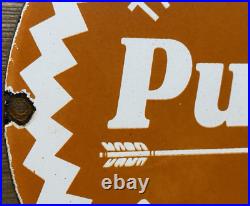 Vintage Pure Gasoline Porcelain Sign Gas Station Pump Plate Motor Oil Vintage Pure Gasoline Porcelain Sign Gas Station Pump Plate Motor Oil