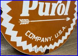 Vintage Pure Gasoline Porcelain Sign Gas Station Pump Plate Motor Oil Vintage Pure Gasoline Porcelain Sign Gas Station Pump Plate Motor Oil