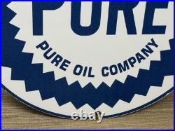 Vintage Pure Gasoline Porcelain Sign Gas Station Pump Plate Motor Oil Service Vintage Pure Gasoline Porcelain Sign Gas Station Pump Plate Motor Oil Service